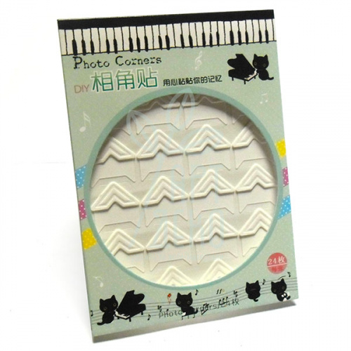 Кутики для альбомів і фотографій, конгрев, білі, 24 шт., Китай