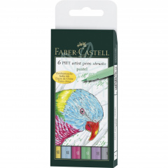 Набір пензлів-ручок PITT Artist Pen Brush, Пастельні кольори, 6 шт, Faber-Castell Набір пензлів-ручок PITT Artist Pen Brush, Пастельні кольори, 6 шт, Faber-Castell