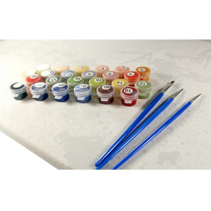 Набір для розпису за номерами Букети "Привіт з Парижа", 30х40 см, Ідейка