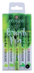 Набір пензлів-ручок Ecoline Brushpen GREEN, 5 кол., Royal Talens