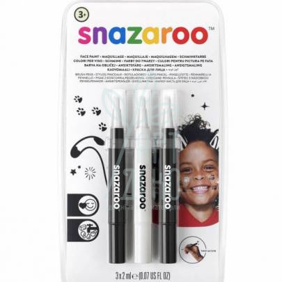 Набір браш пензлів для гриму Brush Pen, 3x2 мл, Snazaroo