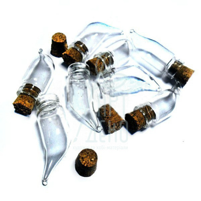 Пляшечка скляна з пробкою, Ø 1,2 см, висота 2,6 см, Regina