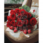 Набір для розпису за номерами "Романтичний букет троянд", 40х50 см, Ідейка