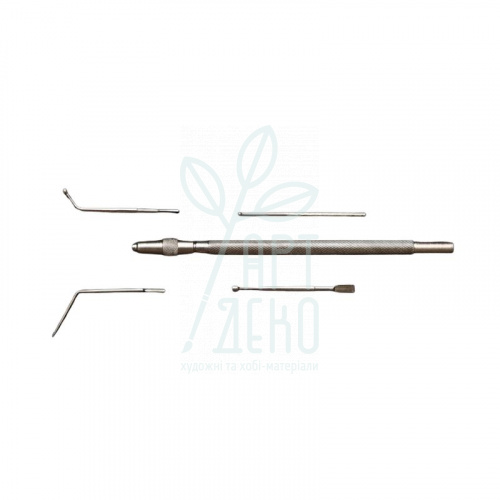 Ручка з швидкороз'ємною цангою, 4 насадки для ліпки