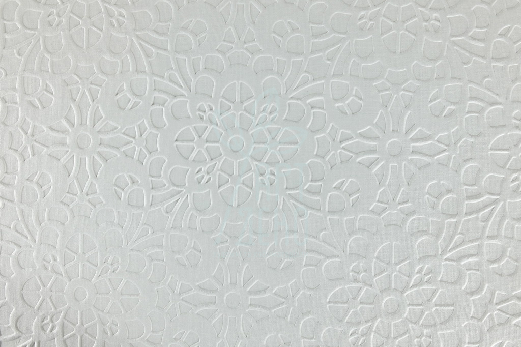 Папір текстурований, тиснений "Квітковий орнамент", білий, 21х30 см, Україна