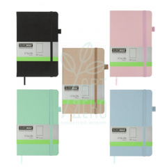 Книга записна Etalon, шкірзамінник, 12,5х19,5 см, без лініювання, 96 л, Buromax