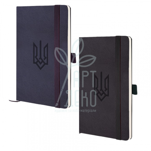 Книга записна Partner Soft Skin "Герб", клітинка, 12,5х19,5 см, 96 л., Axent