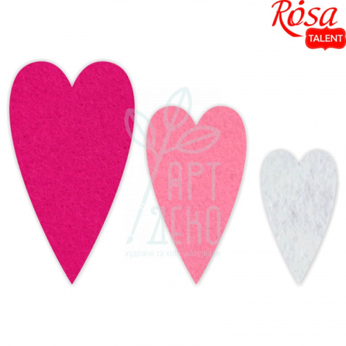 Набір заготовок з фетру "Серця" 2, 6 шт., ROSA TALENT