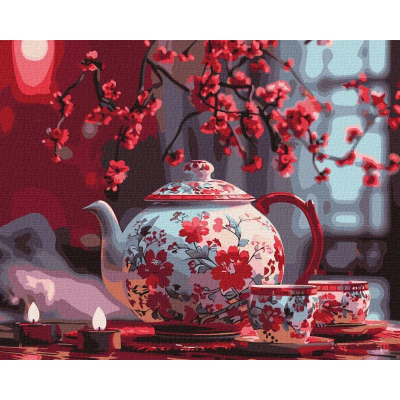 Набір для розпису за номерами "Чай при свічках", 40х50 см, Ідейка