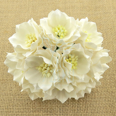 Квіти паперові Лотос, білий, 3,5 см, 5 шт., Тайланд