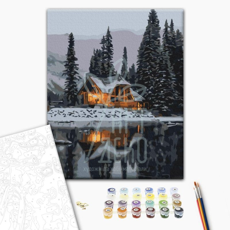 Набір для розпису за номерами "Засніжена ніч", 30х40 см, Brushme