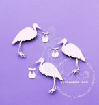 Набір чипбордів "Лелека з немовлям", 3 шт., Wycinanka