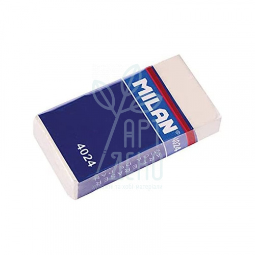 Гумка 4024, прямокутна 50х23,5х9,5 мм, біла, Milan