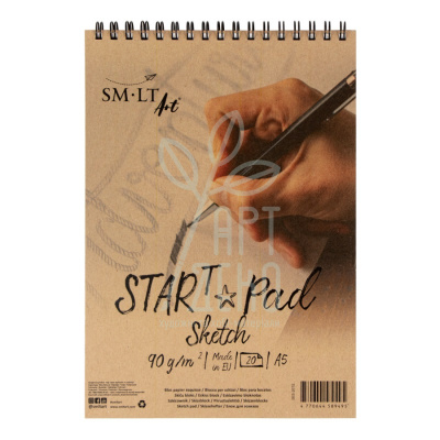 Альбом для ескізів STAR T, спіраль, А5 (14,8х21 см), 90 г/м2, 20 л., SMILTAINIS