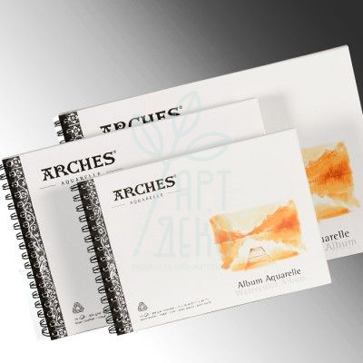 Альбом для акварелі Arches Aquarelle, крупне зерно, спіраль, 26х36 см, 300 г/м2, 14 л., Canson