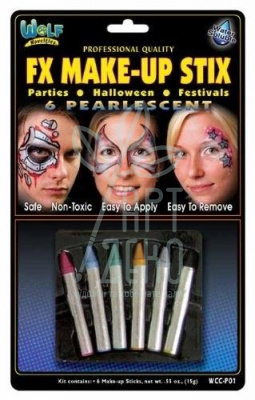 Набір олівців для аквагриму Regular Makeup Sticks/Pearlescent 6 шт., Wolfe