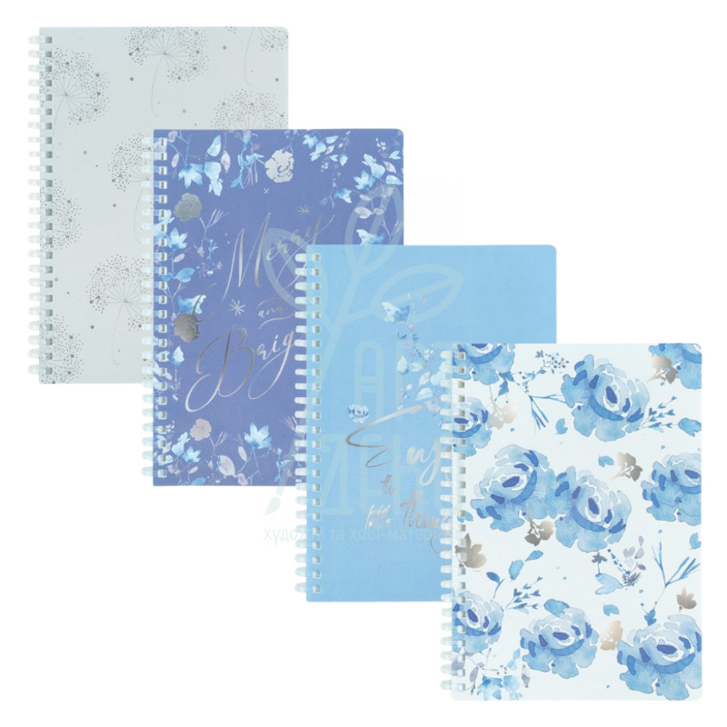 Блокнот Flower Symphony, спіраль, пластикова обкладинка, А5 (14,8х21 см), клітинка, 80 л., Axent