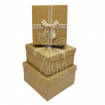Коробка декоративна з бантом, крафткартон, Україна