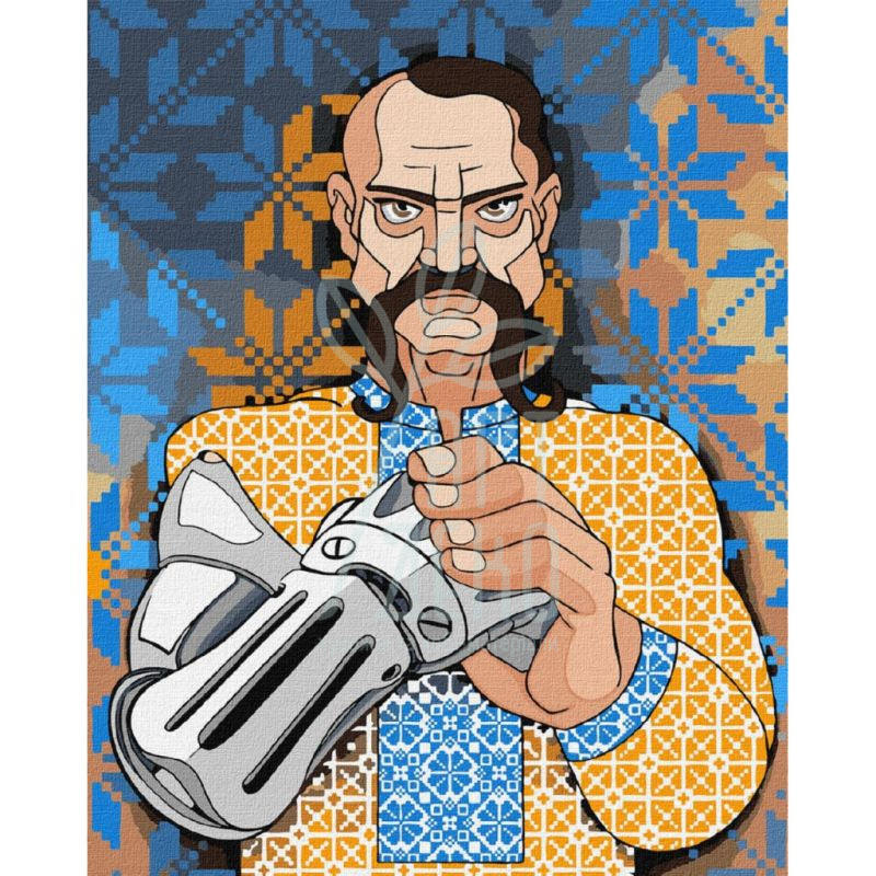 Набір для розпису за номерами Люди "Український кіборг", 40х50 см, Ідейка