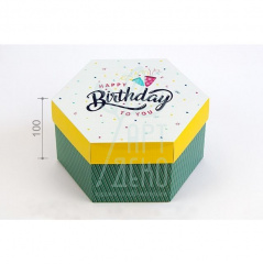 Коробка подарункова "Happy birthday", 20х17х10 см, Україна