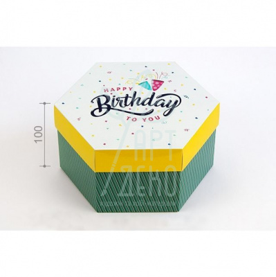 Коробка подарункова "Happy birthday", 20х17х10 см, Україна