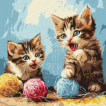 Набір для розпису за номерами "Клубочки", 30х30 см, Ідейка