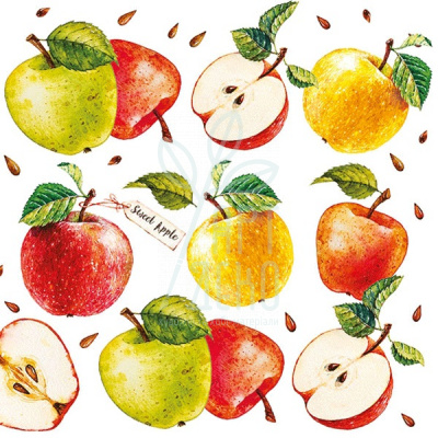 Серветка для декупажу "Солодкі яблука", 33x33 см, 18,5 г/м2, Ambiente