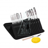 Набір пензлів Синтетика, в пеналі, + мастихін, спонж, 15 шт, Monet