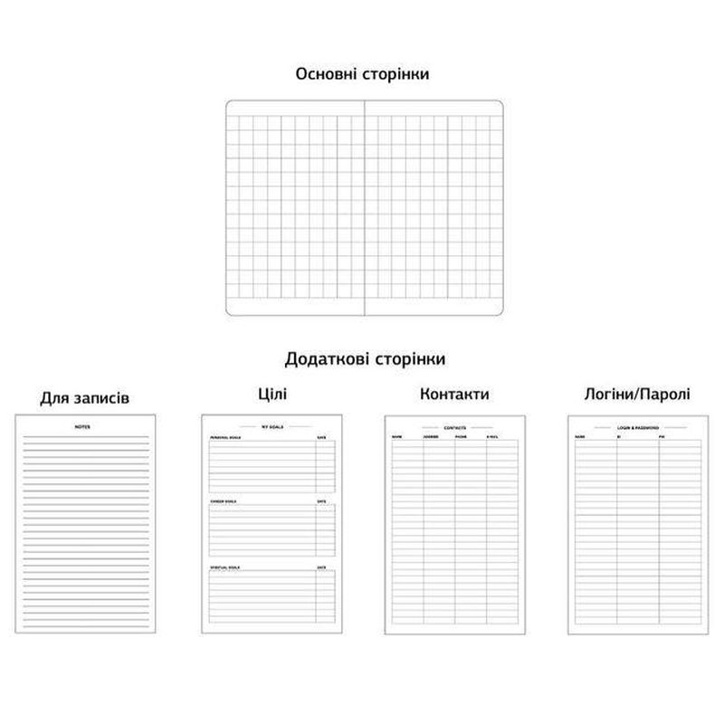 Зошит, поліуретан, А5 (14,8х21 см), клітинка, кремовий блок, 80 г/м2, 96 л, Школярик
