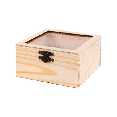 Скринька дерев'яна з замком та прозорим верхом, 15х15х8 см, ROSA Talent