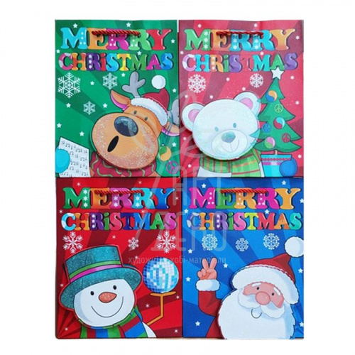 Пакет подарунковий "Зимова команда", 26х32х10 см, Україна