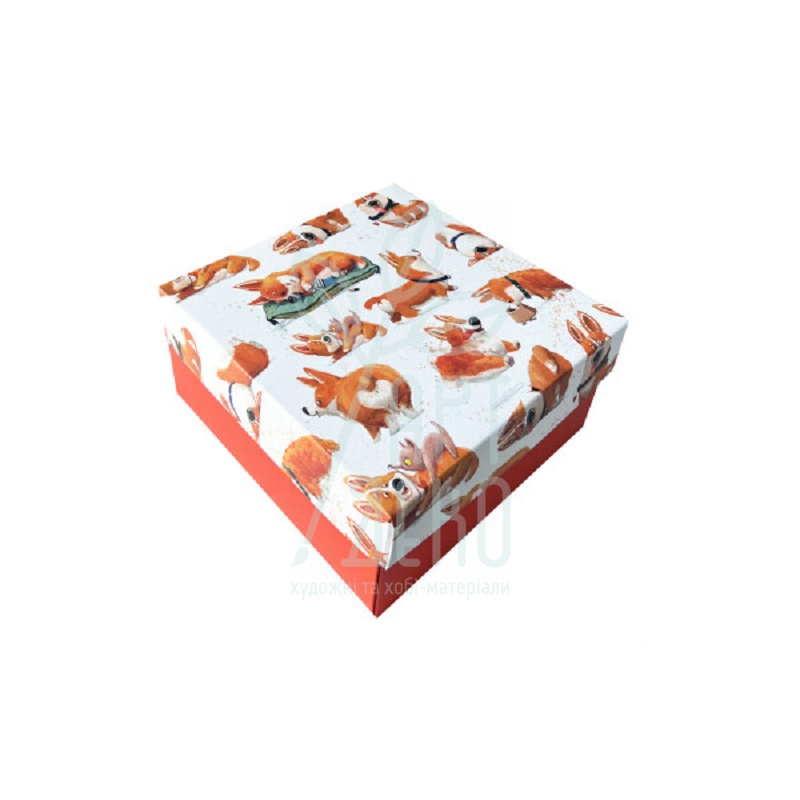 Коробка подарункова "Коргі", 20х20х10 см, Україна