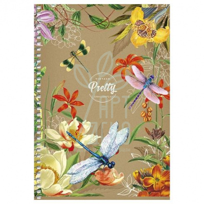 Блокнот Pretty, спіраль, А5 (14,8х21 см), без розграфлення, 96 л., Школярик