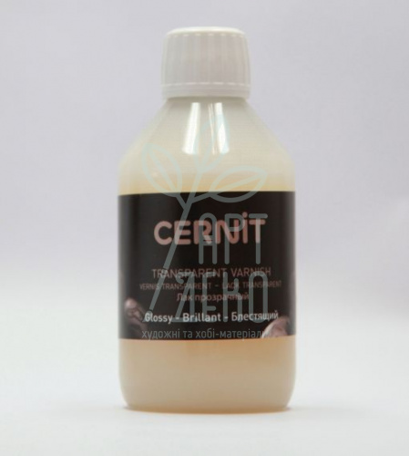 Лак для полімерної глини на водній основі Transparent Varnish Glossy, 250 мл, глянцевий, Cernit