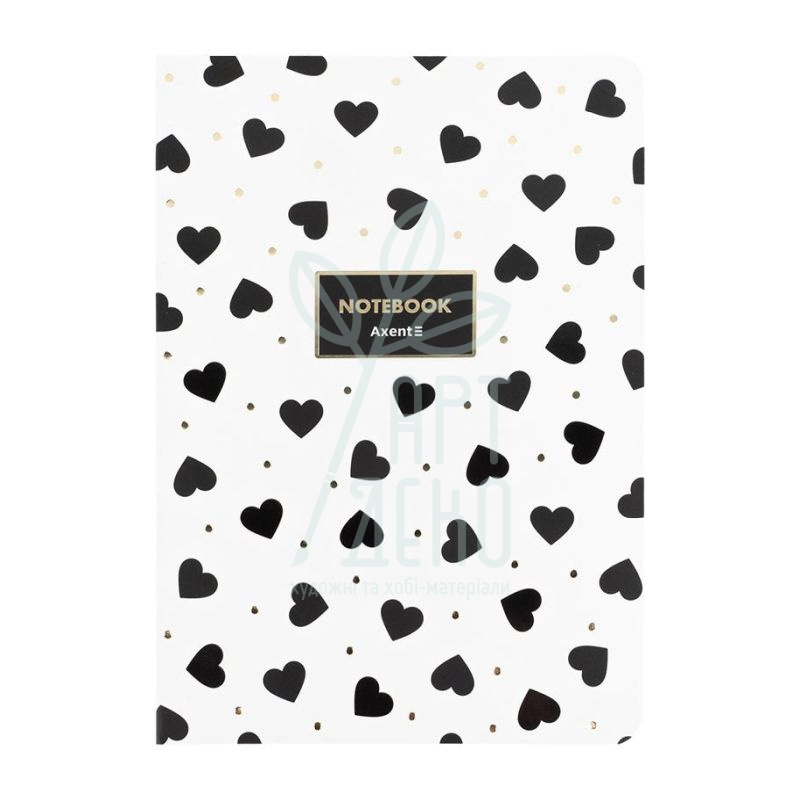 Книга записна Black&White, клітинка, А5 (14,8х21 см), 80 л., Axent