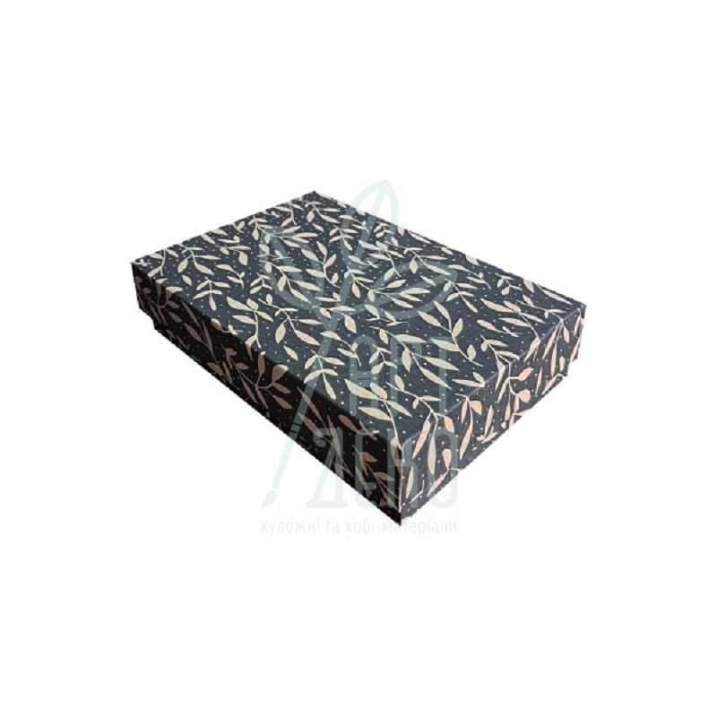 Коробка подарункова, гофрокартон "Гілочки", 24х15,8х5 см, Україна