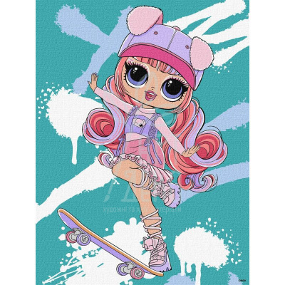 Набір для розпису за номерами "L.O.L. Skate Dance Ali Dance", 30х40 см, Ідейка