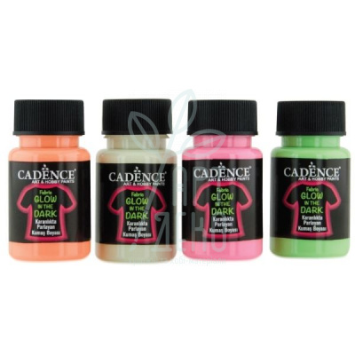 Фарба для тканини акрилова світлонакопичувальна Fabric Glow In The Dark, 50 мл, Cadence Фарба для тканини акрилова світлонакопичувальна Fabric Glow In The Dark, 50 мл, Cadence