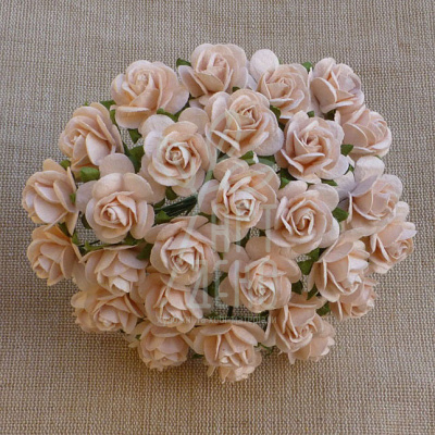 Квіти паперові Троянда Open Rose, світло-персикова, 2 см, 10 шт., Тайланд