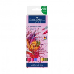 Набір маркерів двосторонніх Flowers Aqua, 6 шт, Faber-Castell  Набір маркерів двосторонніх Flowers Aqua, 6 шт, Faber-Castell