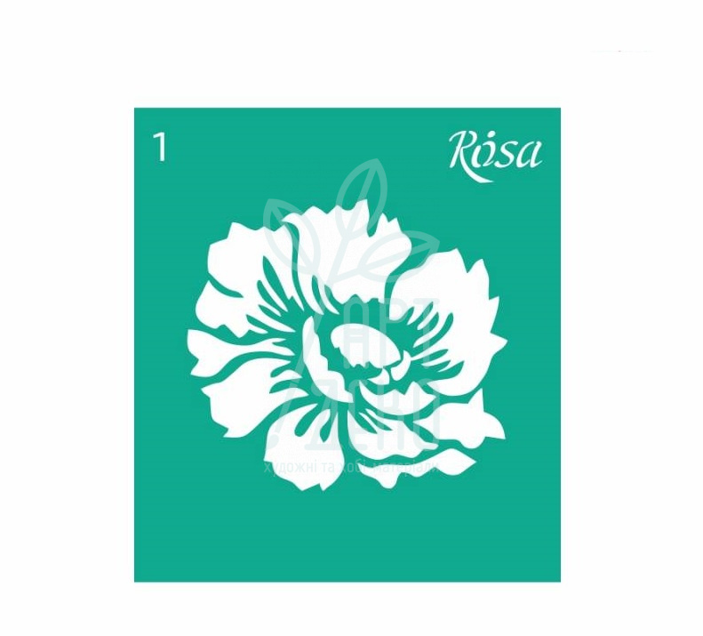 Трафарет багаторазовий самоклеючий, №01, серія "Квіти", 9х10 см, ROSA Talent