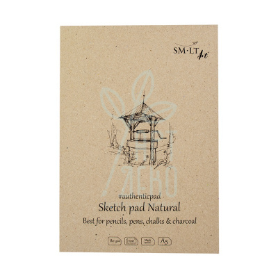 Блокнот-склейка для ескізів AUTHENTIC, А5 (14,8х21 см), 100 г/м2, 100 л., SMILTAINIS Блокнот-склейка для ескізів AUTHENTIC, А5 (14,8х21 см), 100 г/м2, 100 л., SMILTAINIS