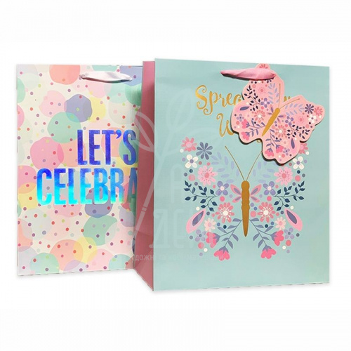 Пакет подарунковий "Let`s celebrate!", 27х32х13 см, Україна