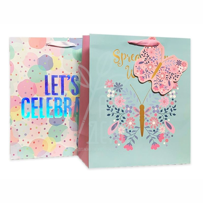 Пакет подарунковий "Let`s celebrate!", 27х32х13 см, Україна