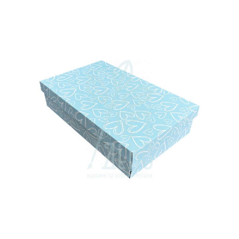 Коробка подарункова, гофрокартон "Серця", 44,6х27,8х10 см, Україна