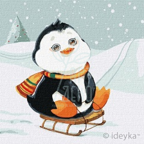 Набір для розпису за номерами "Зимове катання", 25х25 см, Ідейка