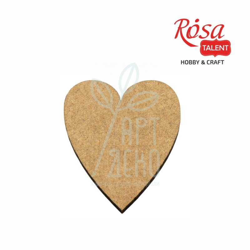 Міні-заготовка "Серце" 1, МДФ, 3,5х4 см, 10 шт., ROSA TALENT