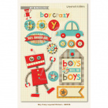 Лист наліпок 3D Boy Crazy, My Mind’s Eye,  Dimensional Stickers