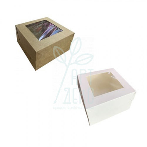 Коробка подарункова з віконцем, 16x16x9 см, Україна