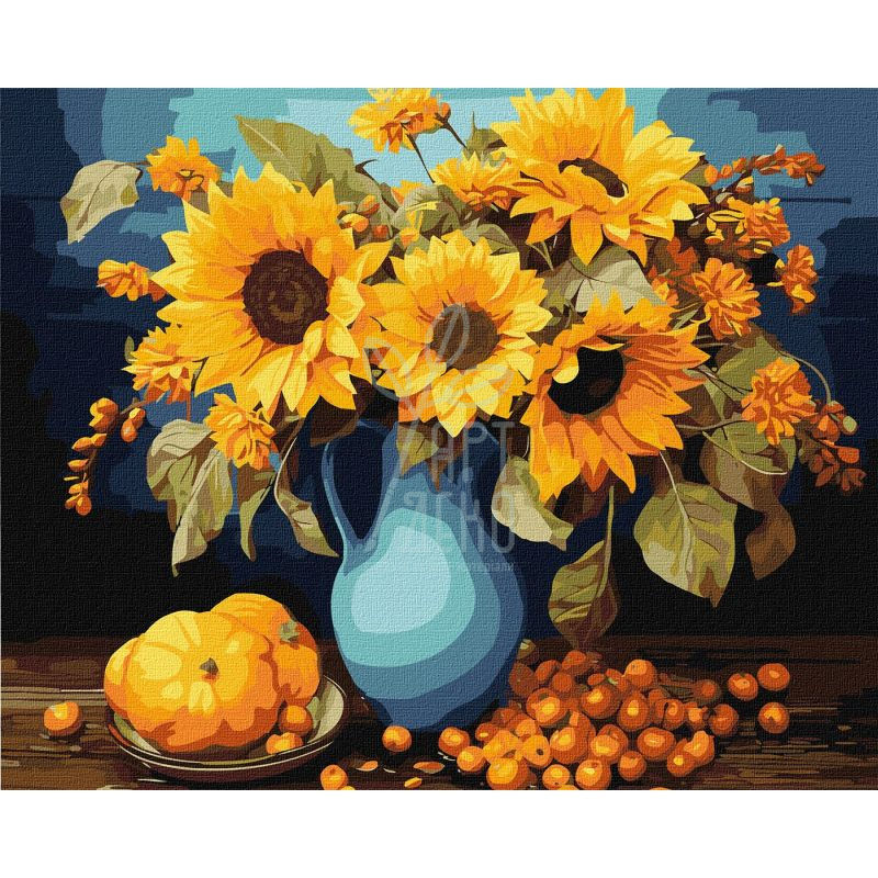 Набір для розпису за номерами "Соняшникова гармонія", 40х50 см, Ідейка